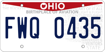 OH license plate FWQ0435