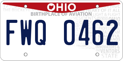 OH license plate FWQ0462