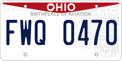 OH license plate FWQ0470