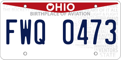 OH license plate FWQ0473