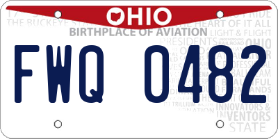 OH license plate FWQ0482