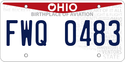 OH license plate FWQ0483