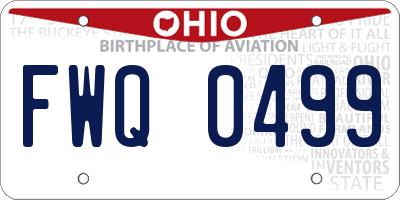 OH license plate FWQ0499