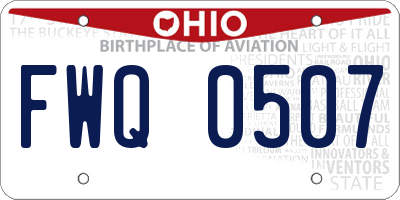 OH license plate FWQ0507