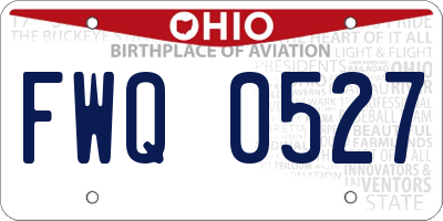 OH license plate FWQ0527