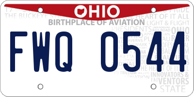 OH license plate FWQ0544