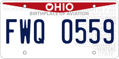 OH license plate FWQ0559