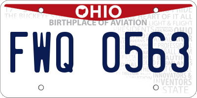 OH license plate FWQ0563