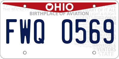 OH license plate FWQ0569