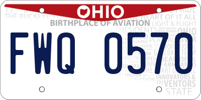 OH license plate FWQ0570