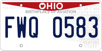 OH license plate FWQ0583