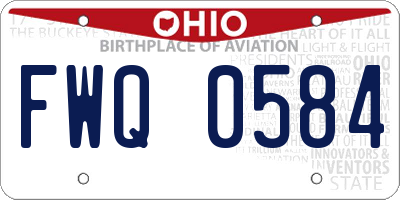 OH license plate FWQ0584