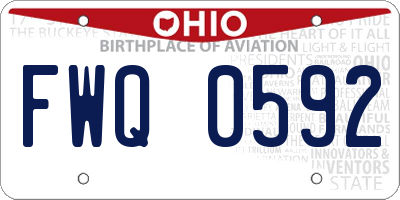 OH license plate FWQ0592