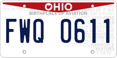 OH license plate FWQ0611