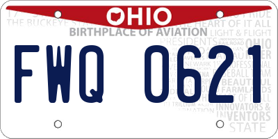 OH license plate FWQ0621