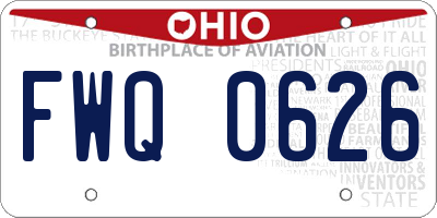 OH license plate FWQ0626