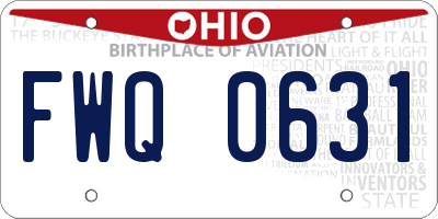 OH license plate FWQ0631