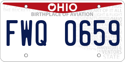OH license plate FWQ0659