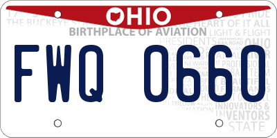 OH license plate FWQ0660