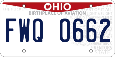 OH license plate FWQ0662