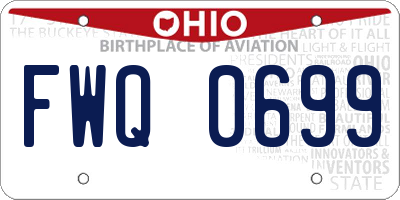 OH license plate FWQ0699