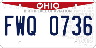OH license plate FWQ0736
