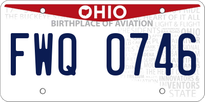 OH license plate FWQ0746