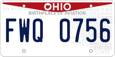 OH license plate FWQ0756