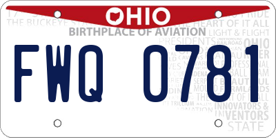 OH license plate FWQ0781