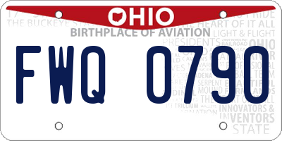 OH license plate FWQ0790