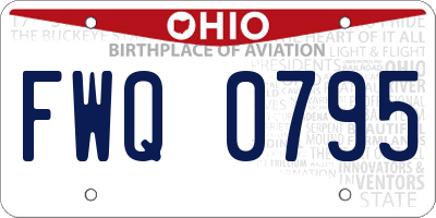 OH license plate FWQ0795