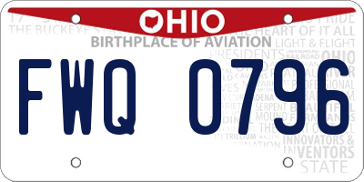 OH license plate FWQ0796