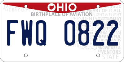 OH license plate FWQ0822