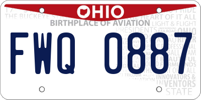 OH license plate FWQ0887