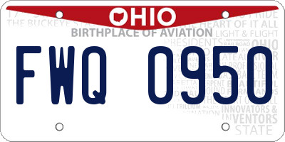 OH license plate FWQ0950