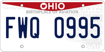OH license plate FWQ0995