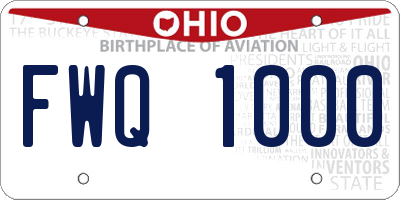 OH license plate FWQ1000