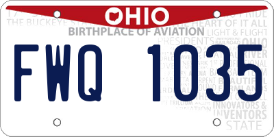 OH license plate FWQ1035