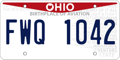 OH license plate FWQ1042