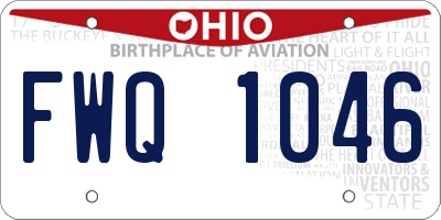 OH license plate FWQ1046