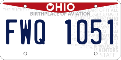 OH license plate FWQ1051