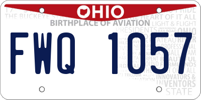 OH license plate FWQ1057
