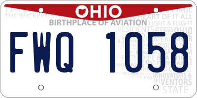 OH license plate FWQ1058