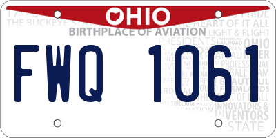 OH license plate FWQ1061