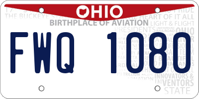 OH license plate FWQ1080