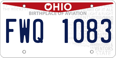 OH license plate FWQ1083