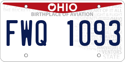 OH license plate FWQ1093