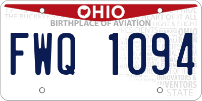 OH license plate FWQ1094