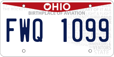OH license plate FWQ1099