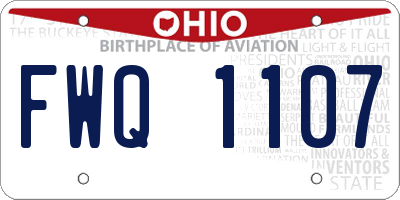 OH license plate FWQ1107